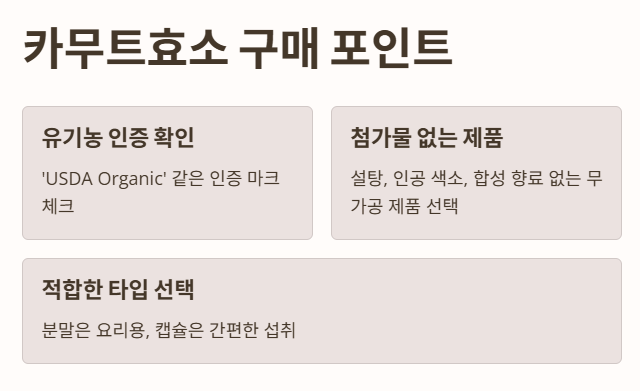 🧠 카무트효소 구매 팁