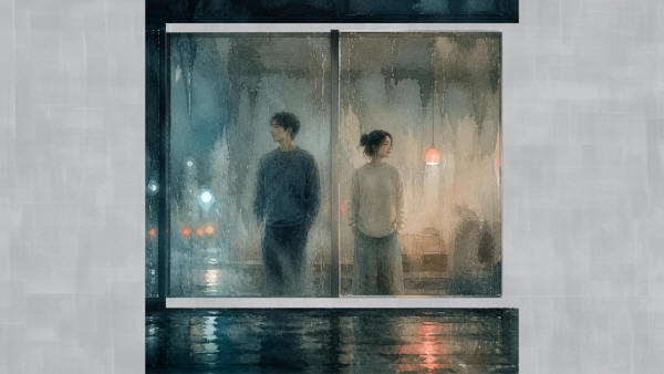 쓸데없는 반복과 감정적 압박 속에서 조용히 멀어지는 마음에 관한 그림입니다.