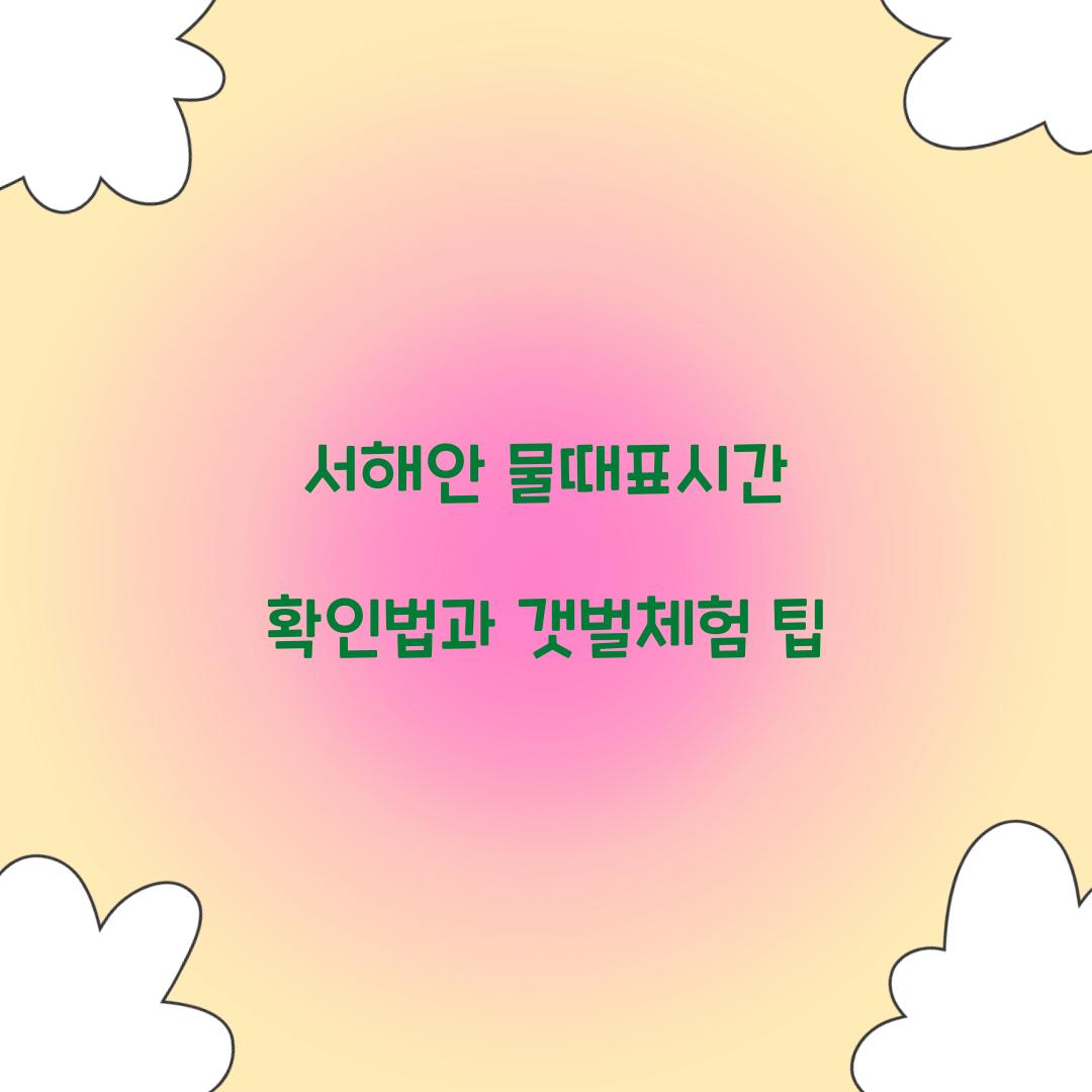 서해안 물때표시간