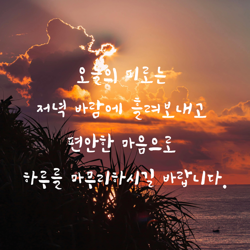 저녁 인사말 문구 이미지 글귀 모음집