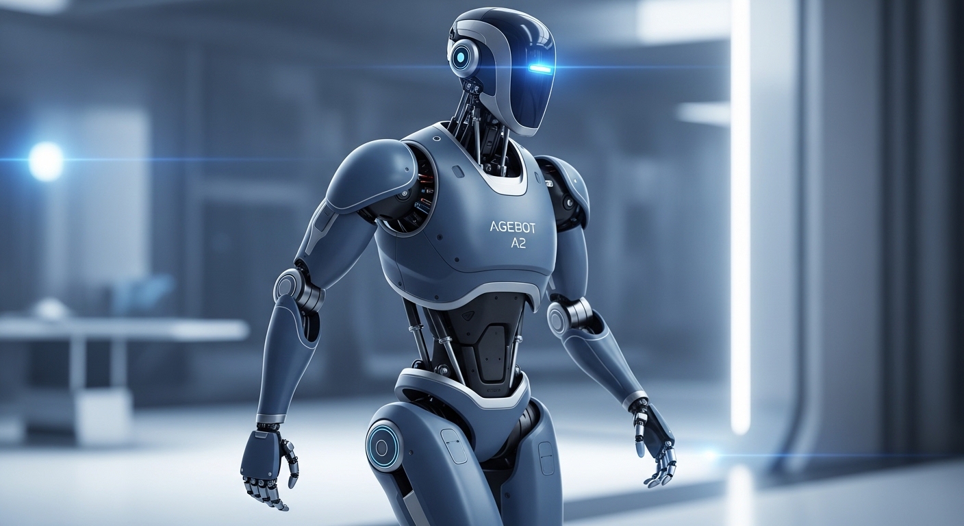 "애지봇 A2 휴머노이드 로봇 이족보행 AI 동작 블루그레이 2026"
