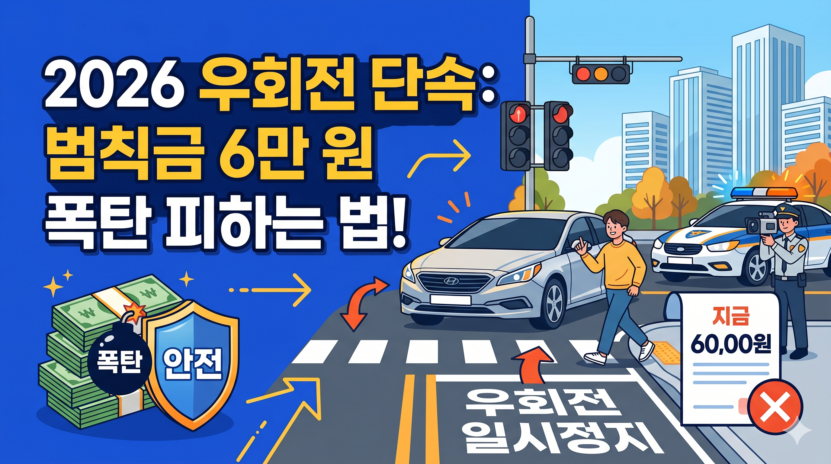 2026년 우회전 단속 기준 및 범칙금 완벽 정리