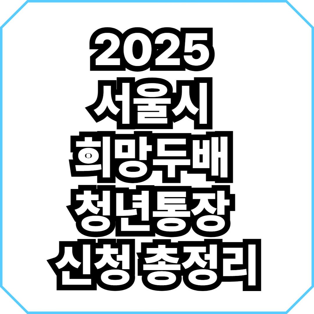 2025 서울시 희망두배 청년통장 신청 총정리