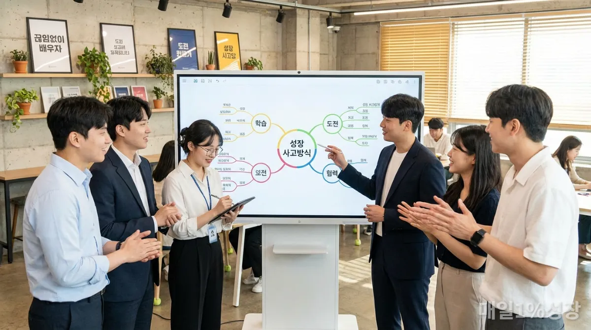 성장 마인드셋을 가지고 협력하며 평생 학습에 참여하는 한국인 전문가들