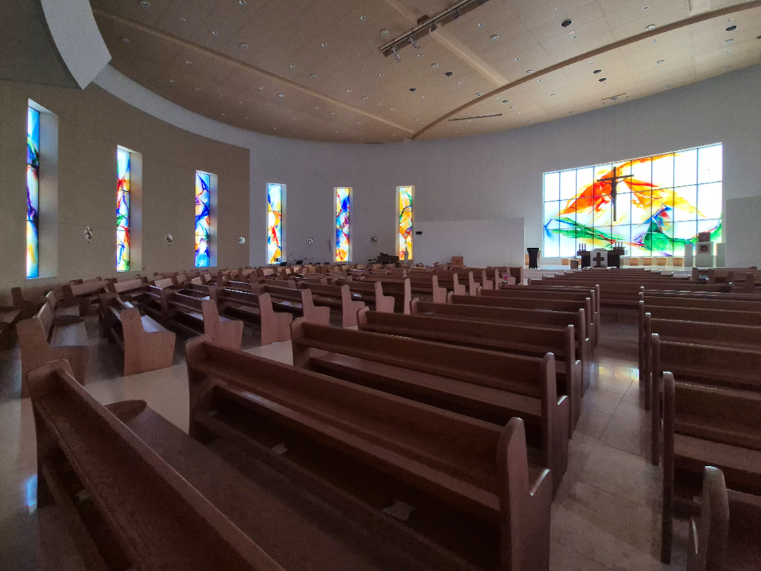 경기도 용인시 수지구 신봉동성당 김인중 신부 스테인드글라스 대성전