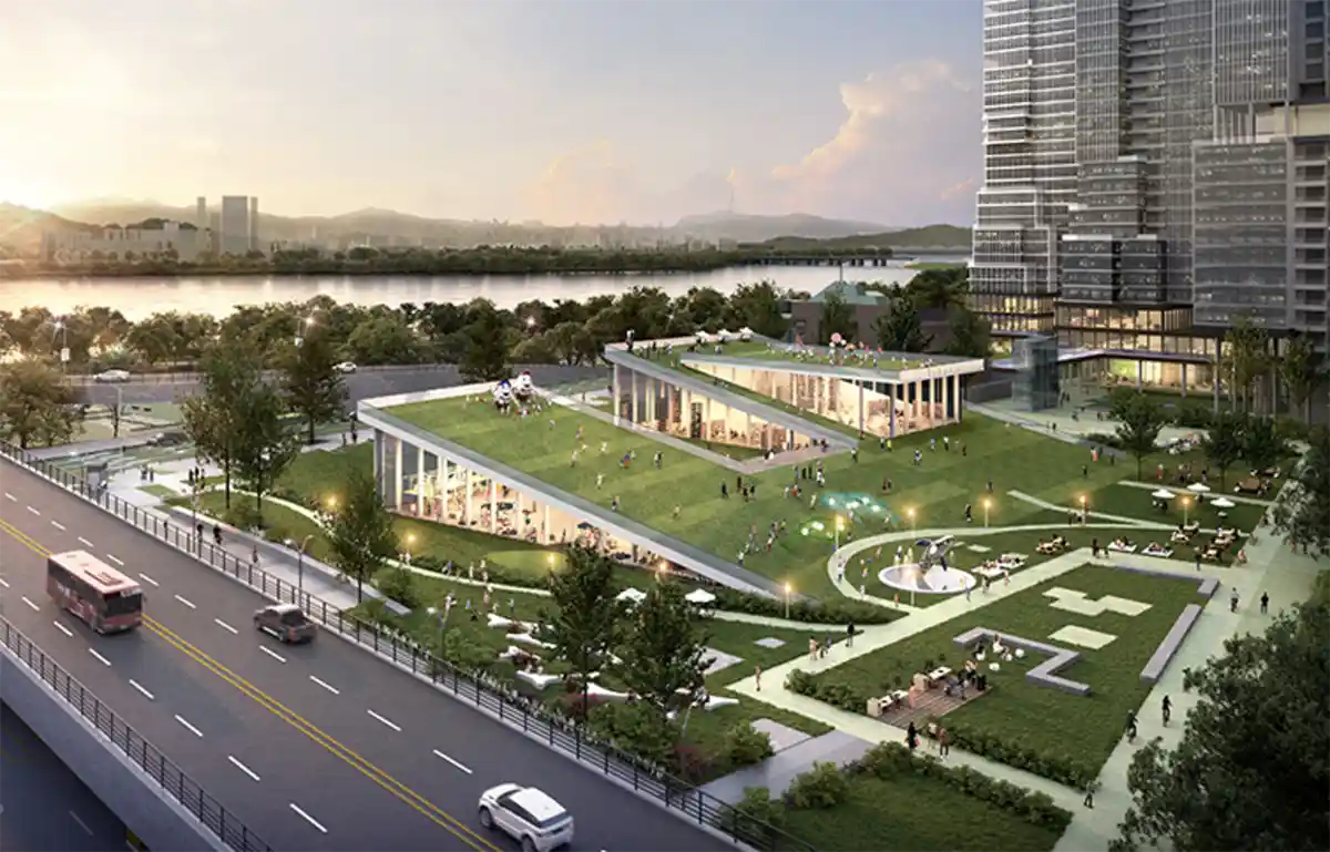 여의도시범아파트-신속통합기획안-수변공원-조감도