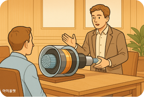 해저케이블 구조를 설명하는 장면