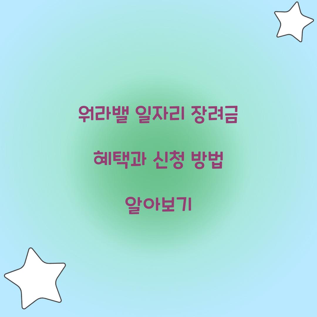 워라밸 일자리 장려금