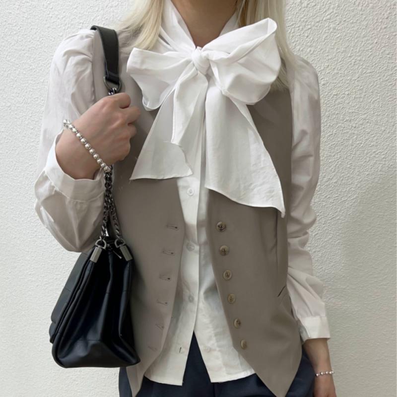 하객 리본타이 스카프 셔츠 왕리본블라우스