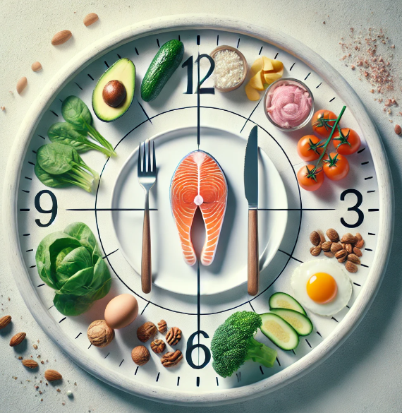 다이어트 재료가 있는 시계