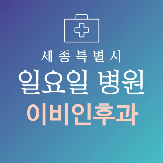 세종시-일요일-이비인후과-문여는곳-주말에-진료하는-세종시-24시간-이비인후과-병원