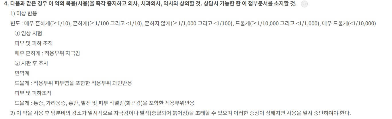 드리클로 부작용