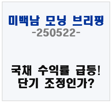 미백남 브리핑 250522, 단기 조정?