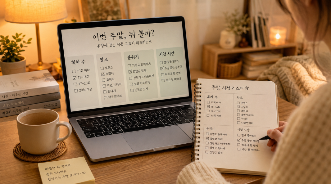 주말 몰아보기용 넷플릭스 한국 드라마를 고르는 체크리스트 이미지