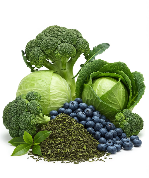 당독소 제거 음식 7가지 1: 브로콜리, 양배추, 녹차, 블루베리