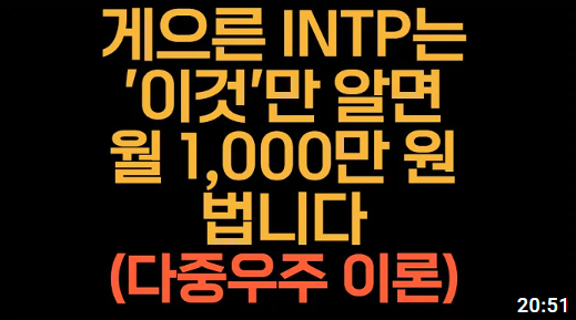 INTP가 월 1000만원 버는 법