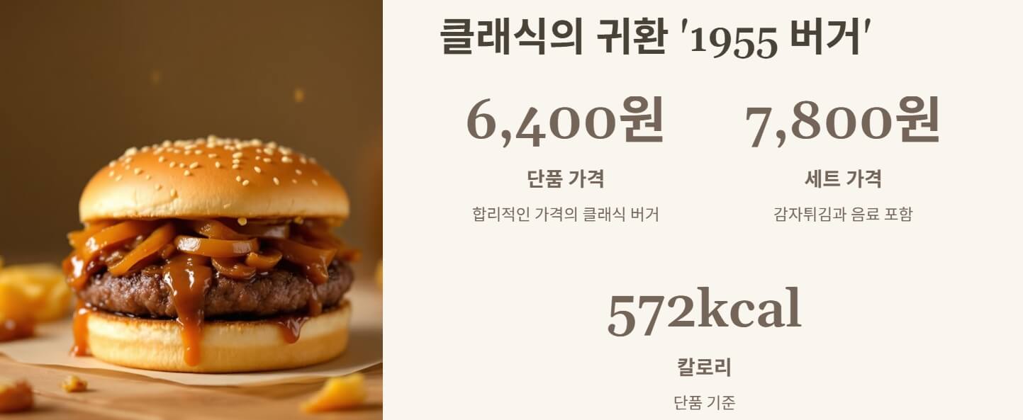 맥도날드 메뉴 추천 칼로리 가격