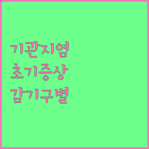 기관지염 초기 진단 중요성과 증상, ..