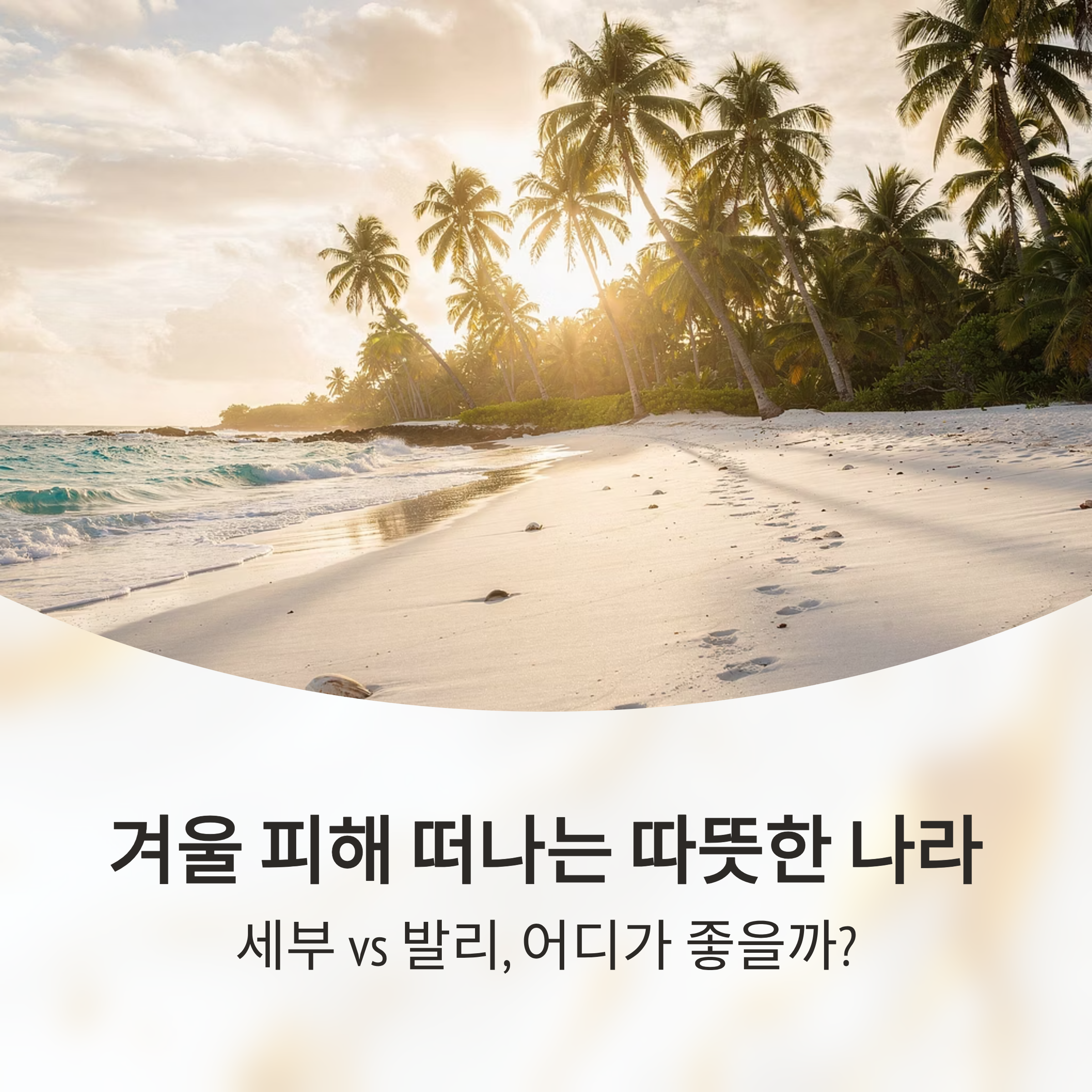 겨울 피해서 떠나는 따뜻한 나라, 세부 vs 발리, 어디가 좋을까?