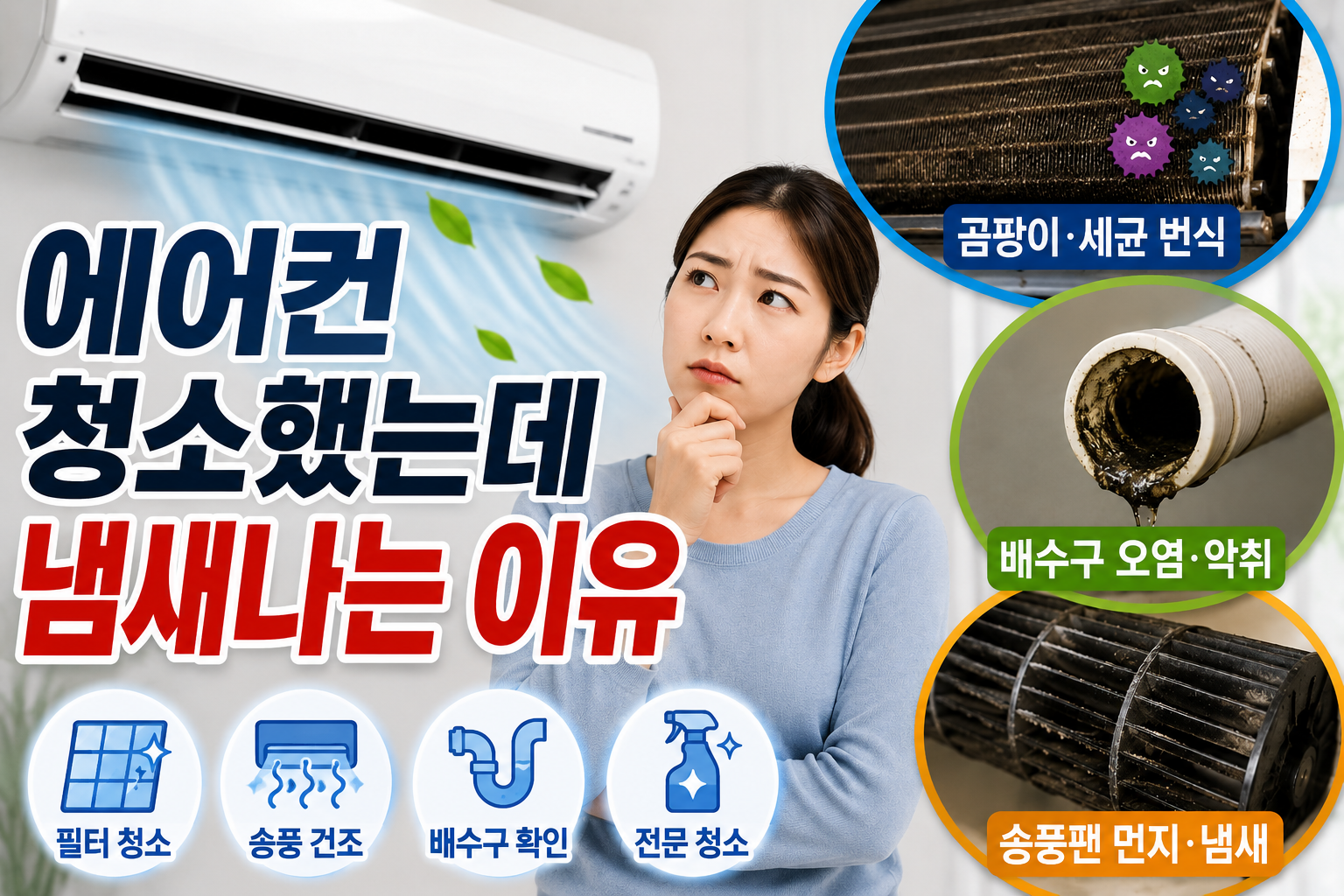 에어컨 청소했는데 냄새나는 이유? 송풍&middot;배수구 확인부터 해결방법 총정리 관련 사진