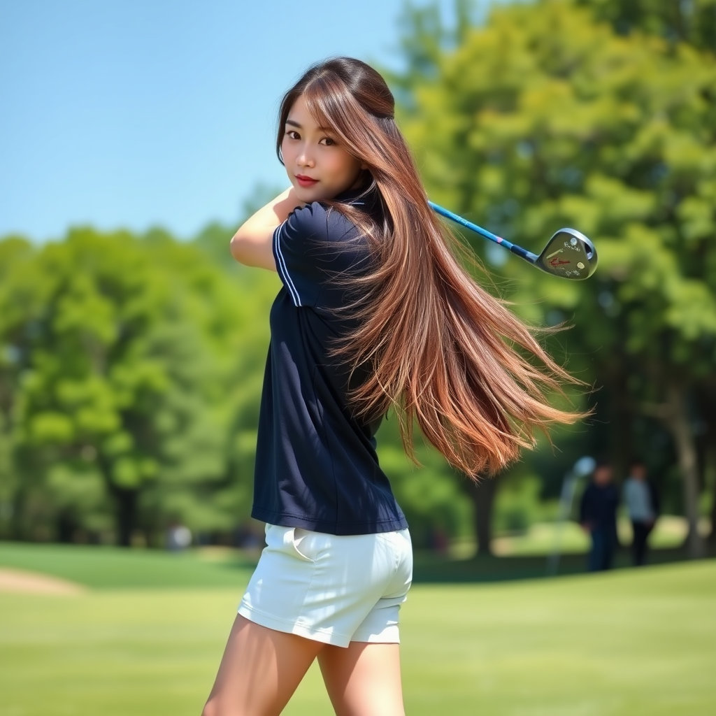 파크골프 치는 20대 여성