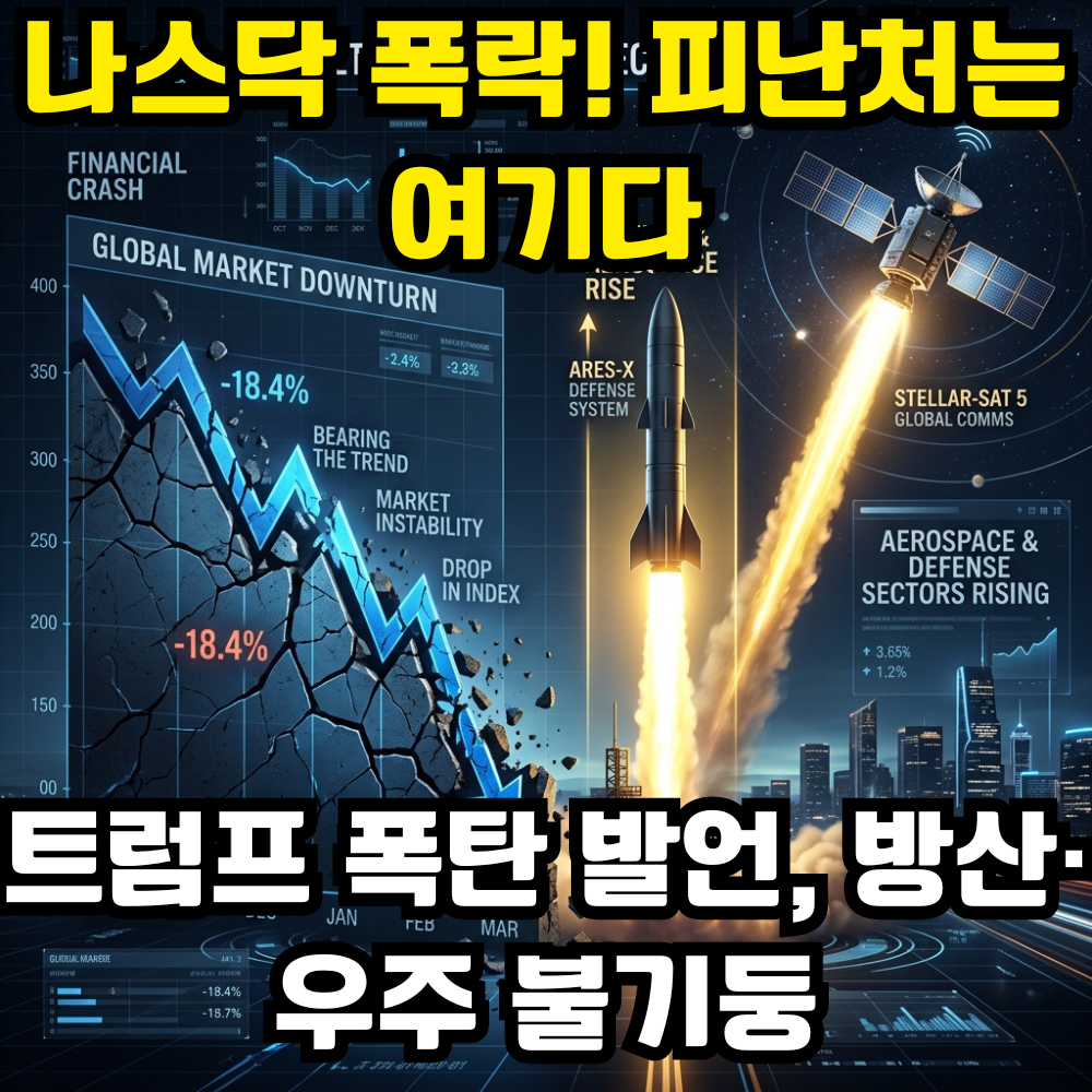 6월 11일 나스닥 2% 급락 및 코스피 방산 우주항공 관련주 시초가 급등 시황 분석