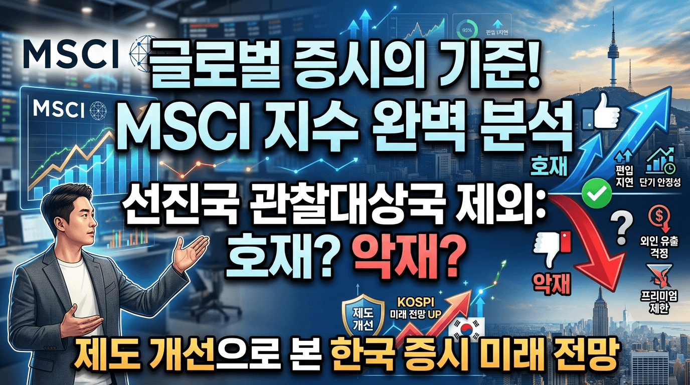글로벌 증시의 기준 MSCI 지수 개념과 선진국 관찰대상국 미포함의 호재와 악재 분석 및 제도 개선을 통한 한국 증시 미래 전망