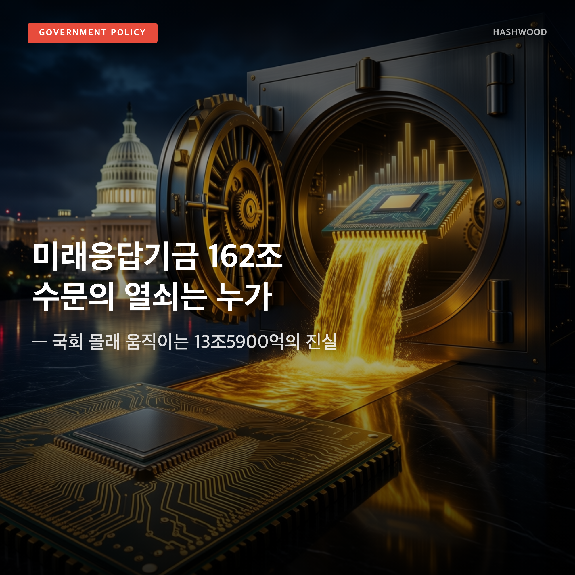 그림: 미래응답기금 162조 수문의 열쇠는 누가 — — 국회 몰래 움직이는 13조5900억의 진실