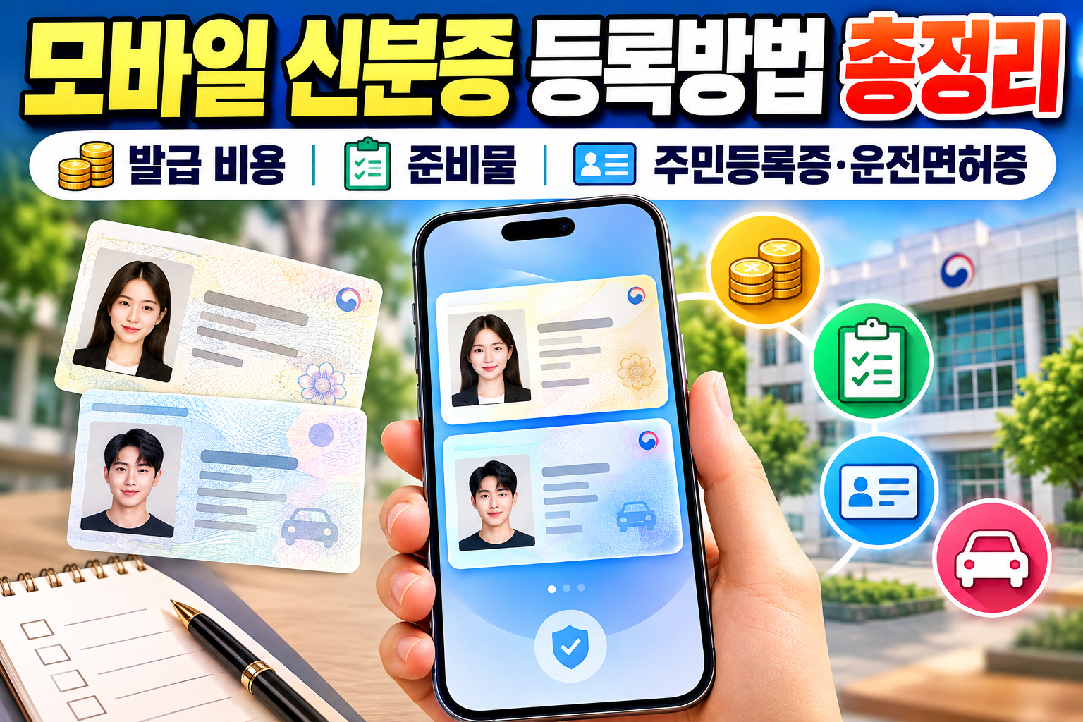 모바일 신분증 등록방법 총정리｜발급 비용&middot;준비물&middot;주민등록증&middot;운전면허증 관련 사진