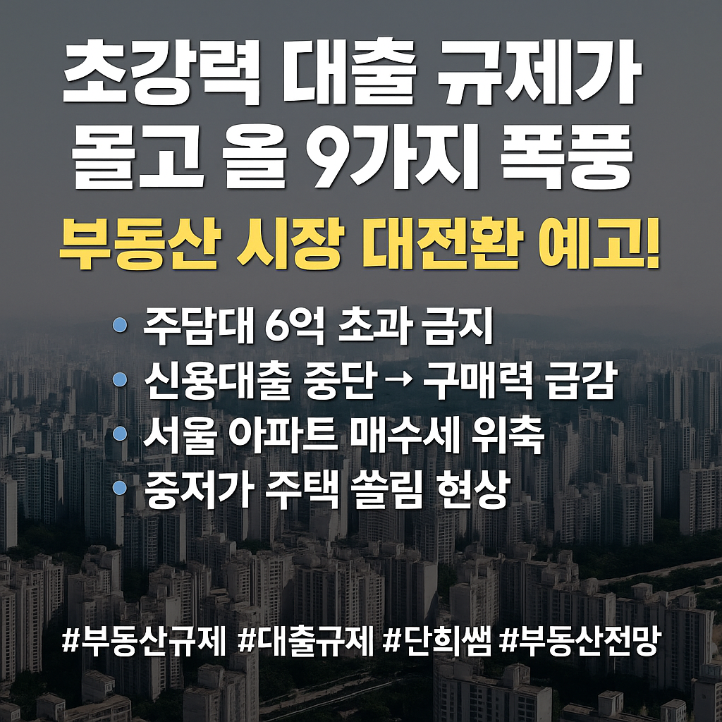 초강력 대출 규제가 몰고 올 9가지 폭풍