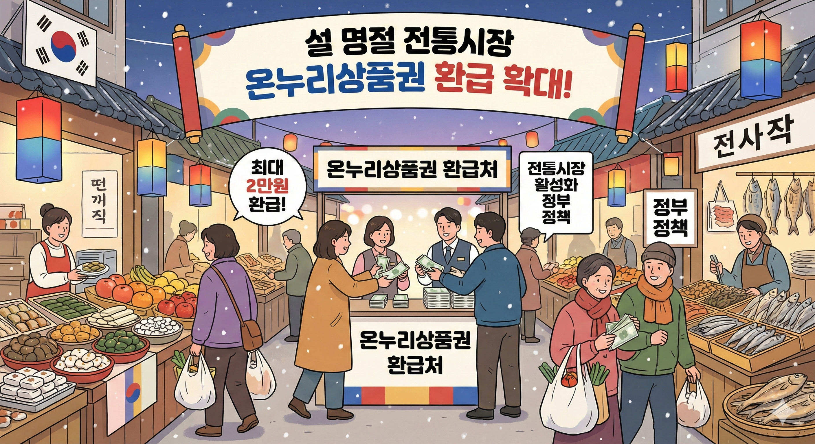 설 명절 전통시장 온누리상품권 환급 확대