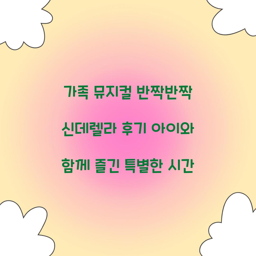 가족 뮤지컬 반짝반짝 신데렐라 후기