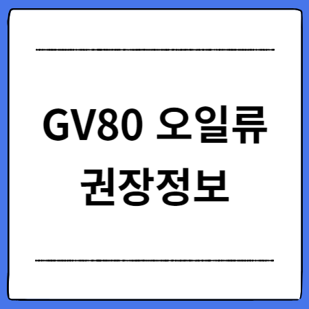 GV80-오일류-권장정보