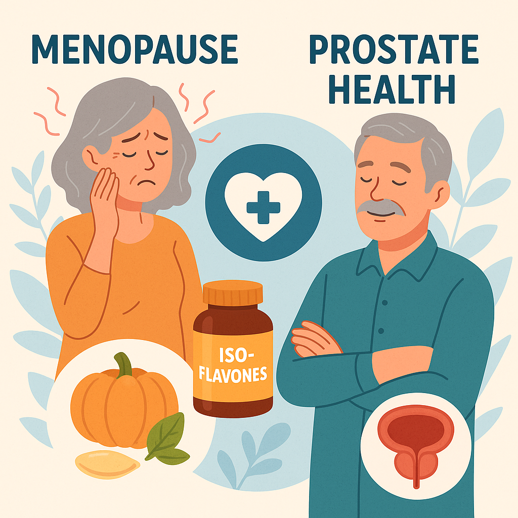 갱년기 여성과 중년 남성의 건강 관리 개념