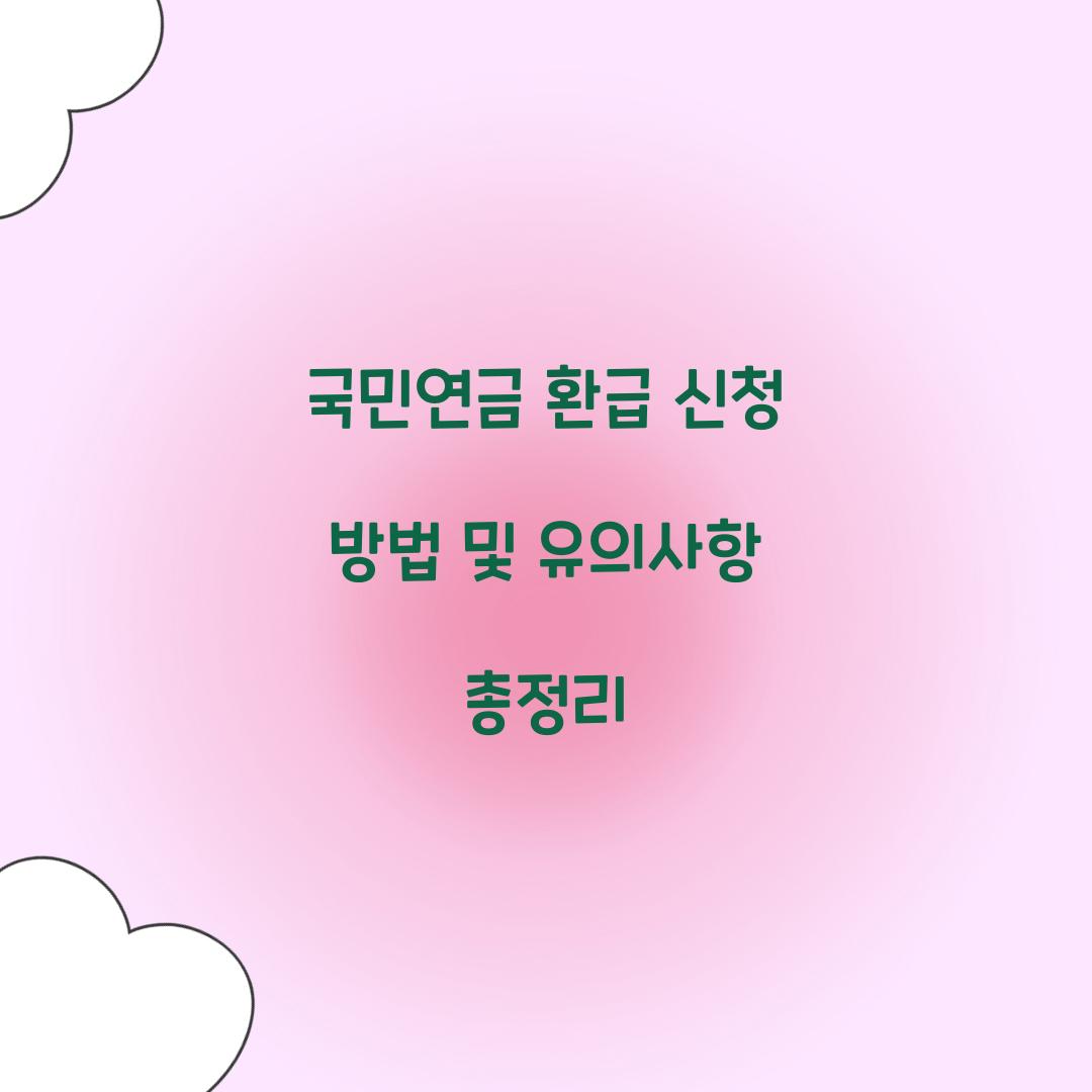 국민연금 환급 신청