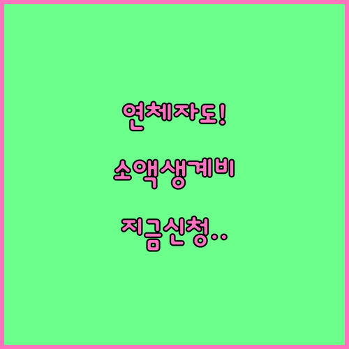 연체자도 신청 가능한 정부 소액생계비..