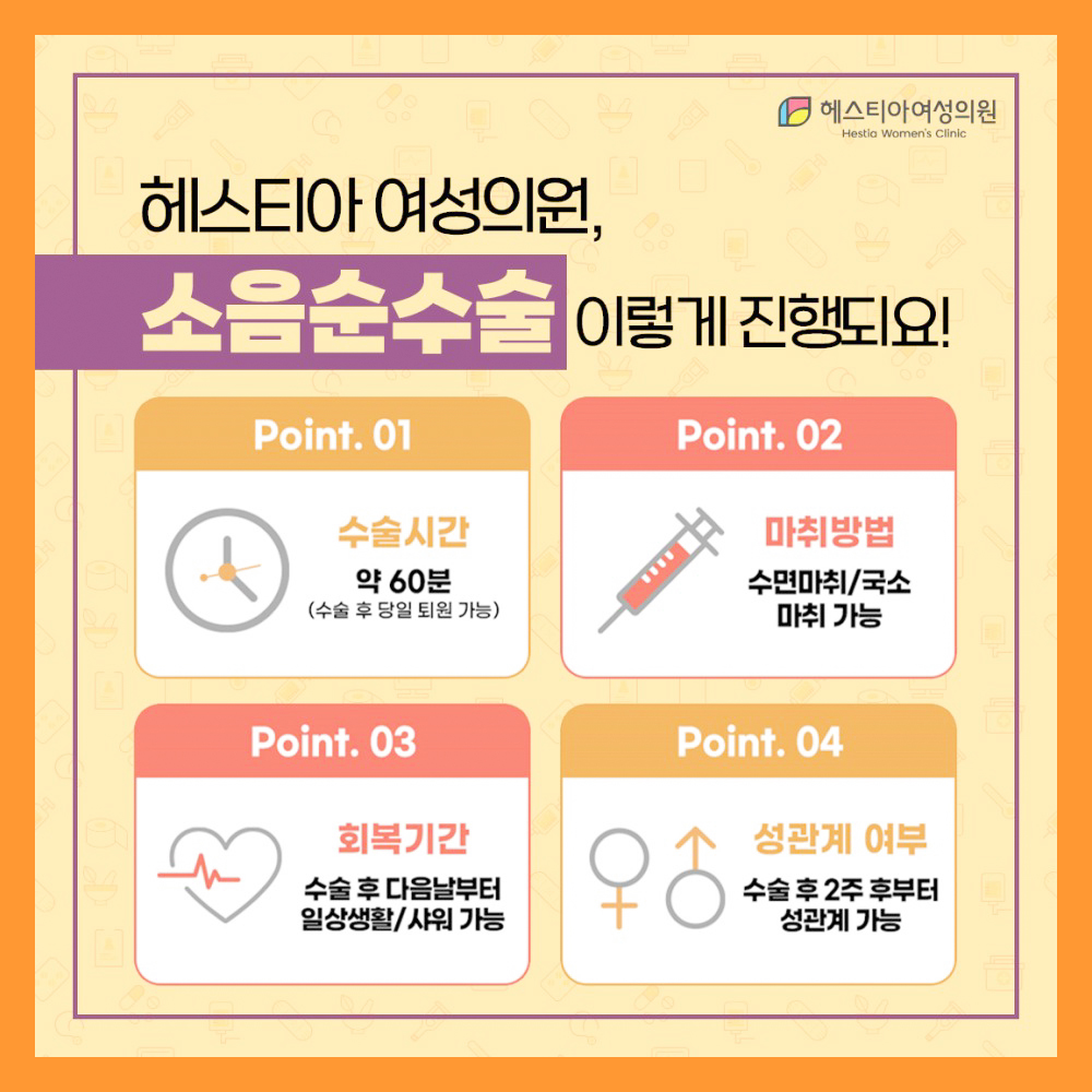 헤스티아여성의원 소음순수술 이렇게 진행되요!