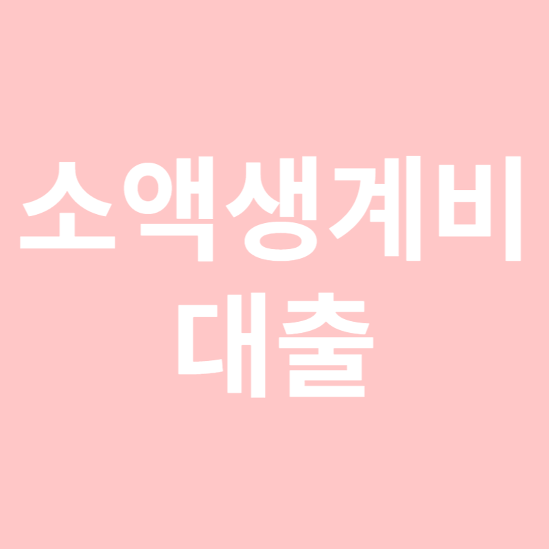 소액생계비 대출