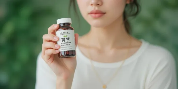 팔근육 떨림 완화 위해 마그네슘 영양제 보는 모습