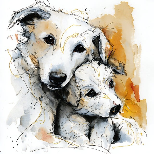 강아지들 그림