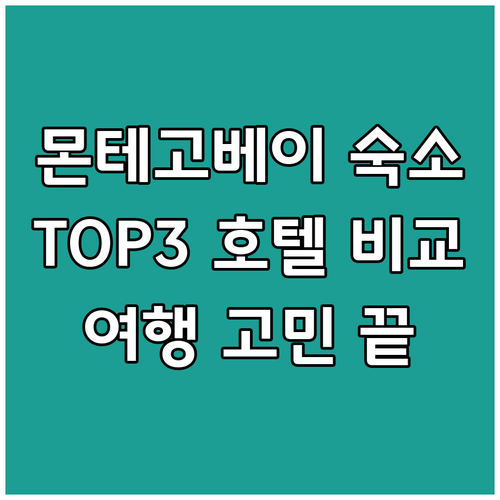 몬테고베이 여행 숙소 고민 끝 TOP