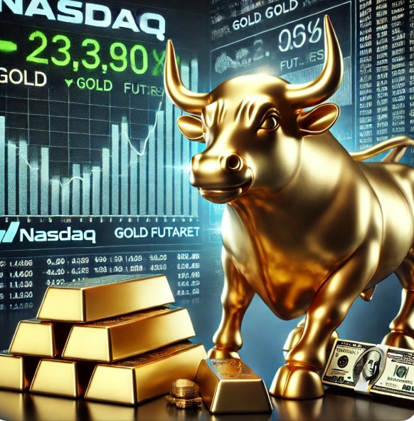 나스닥과 골드 선물에 관한 이미지