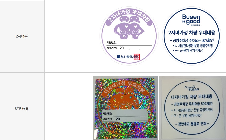 부산시-다자녀-차량-스티커-안내