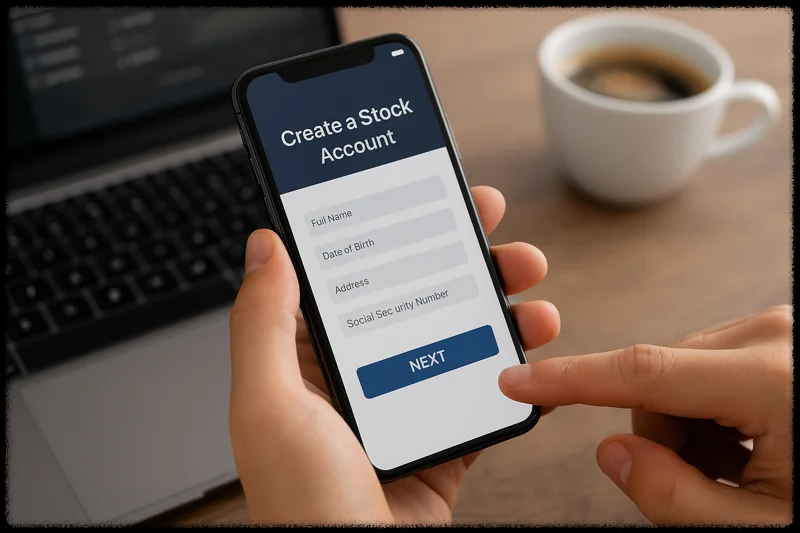 스마트폰으로 주식 계좌를 만드는 장면