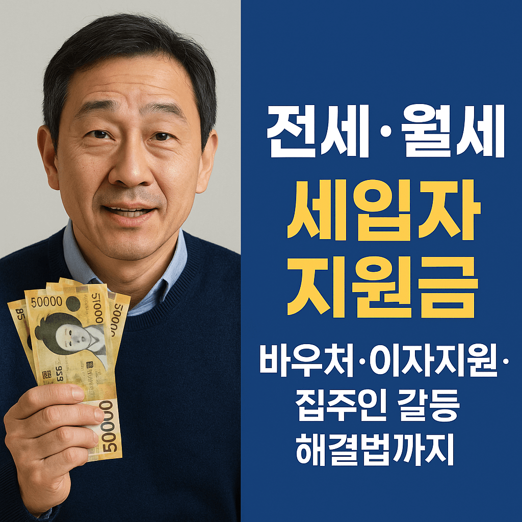 전세.월세 세입자 지원금:바우처,이자지원,보증금 보호제도