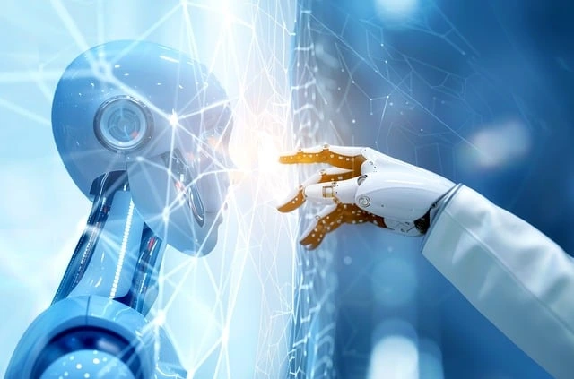 그록 AI를 첨단 미래형 로봇으로 의인화 하여 나타낸 이미지.