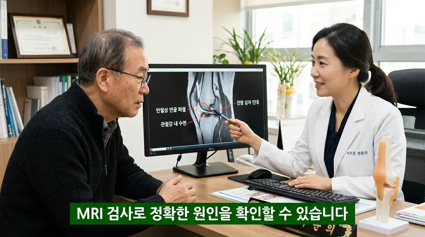 무릎에 물이 차는 원인 퇴행성관절염 반월판손상 통풍 상세 설명