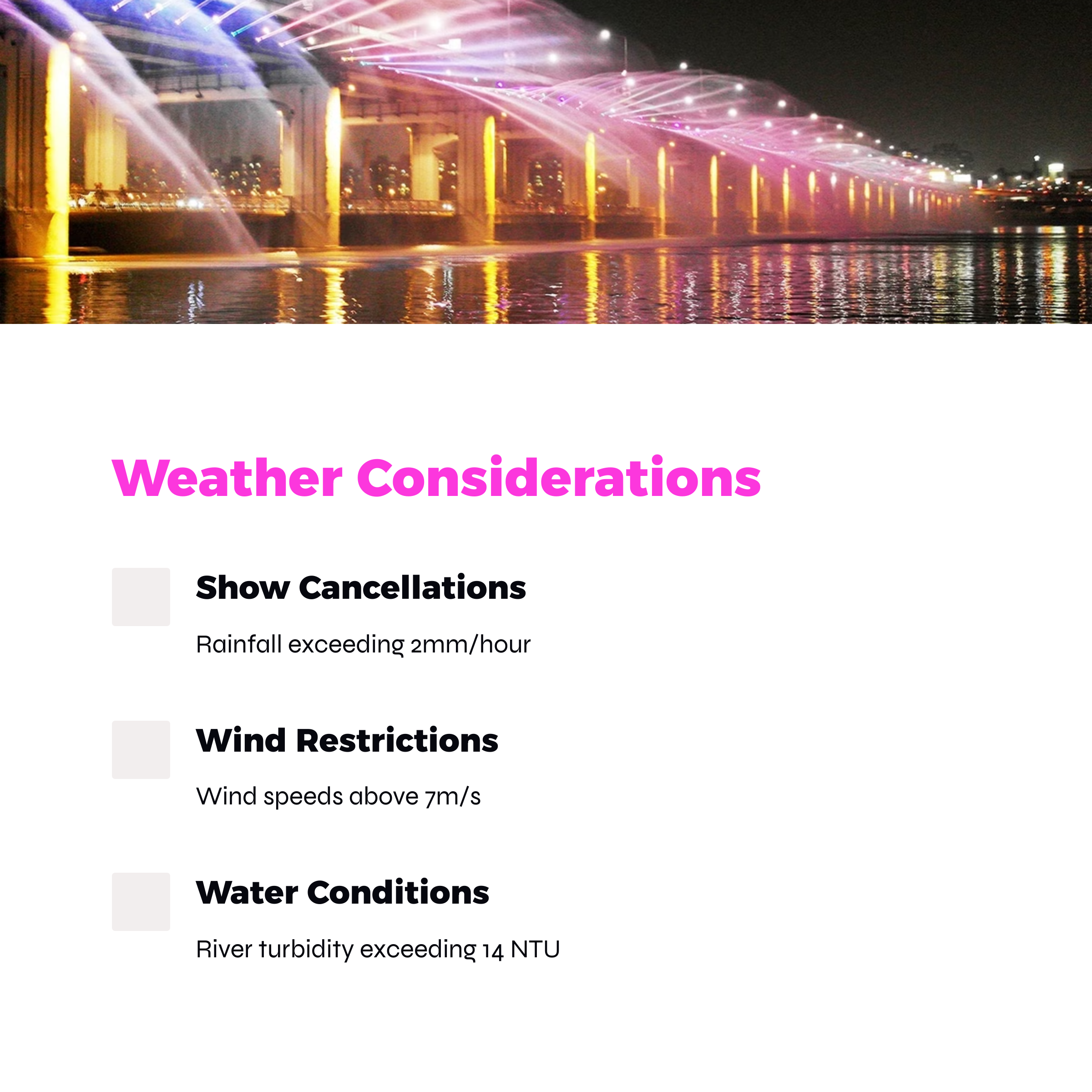Banpo Bridge Moonlight Rainbow Fountain Schedule and Best Viewpoints