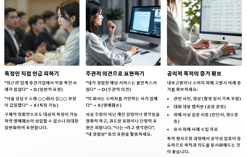 명예회손을 피하는 안전한 의사표현 방법