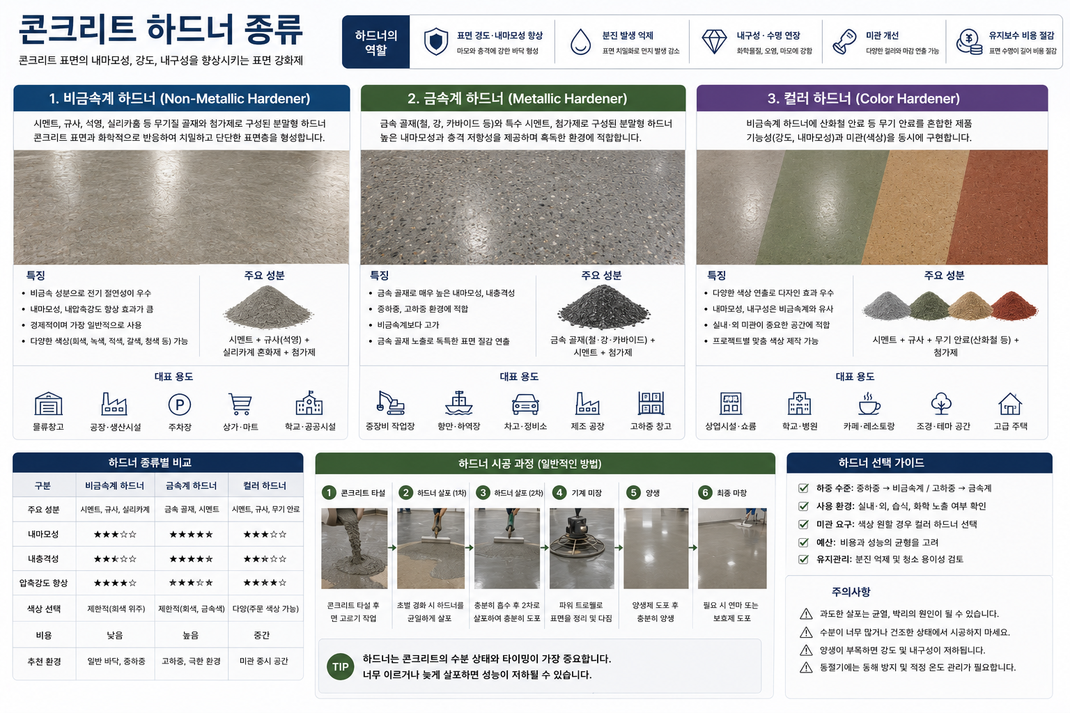 콘크리트 하드너 종류